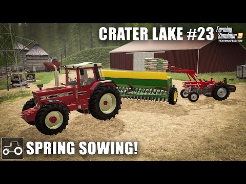 Creating A New Field, Spreading Lime & Sowing Crops - Crater Lake #23 Farming Simulator 19 Timelapse