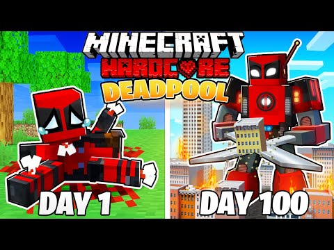 I Survived 100 DAYS as DEADPOOL in HARDCORE Minecraft!