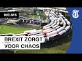Drone filmt ongekende Brexit-chaos bij Calais
