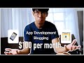 アプリ開発とブログどちらが月100ドル稼ぐのが簡単か解説のYouTubeサムネイル