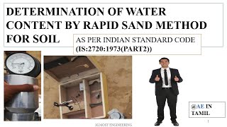 RAPID MOISTURE METER TEST TO FIND WATER CONTENT OF SOIL