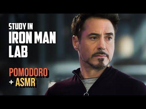 IRON MAN AMBIENCE | Marvel Pomodoro Technique, Study with me ASMR, Tony Stark Pomodoro Timer