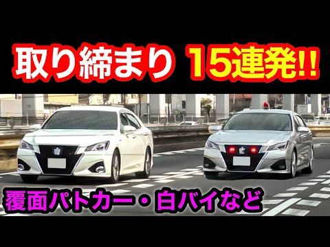 【超スッキリ 15連発‼️】覆面パトカー・白バイなど、取締りの瞬間‼️　[サイレン 警察 取り締まり DQN スカッと]