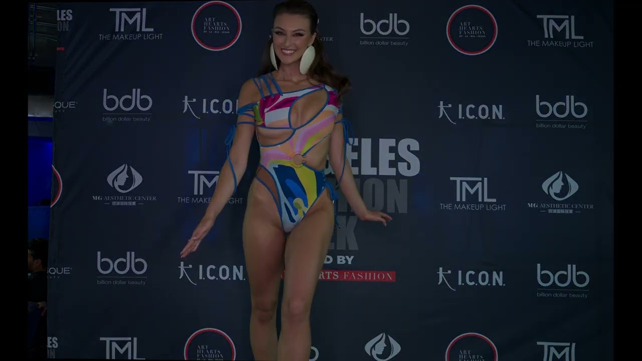 Model Rachel Pizzolato poses wearing Bfyne @ArtHeartsFashion Los Angeles Fashion Week