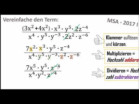 Term mit Potenzen vereinfachen - MSA Aufgaben
