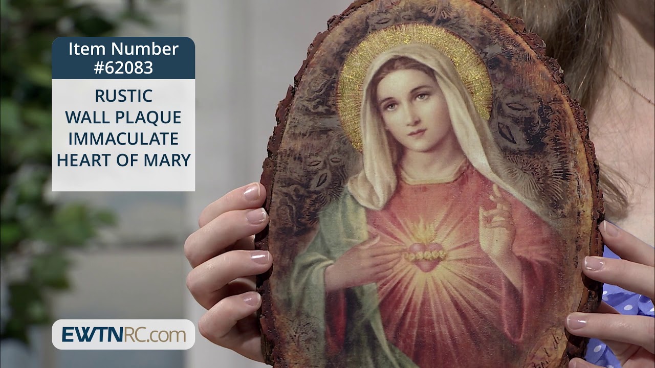 62083_RUSTIC WALL PLAQUE - IMMACULATE HEART OF MARY