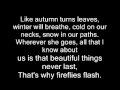 Fireflies by Ron Pope - with lyrics 