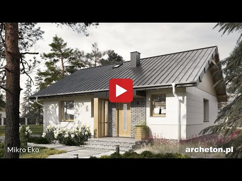 Projekt domu Mikro Eko - archeton.pl - parterowy 74,8 m2