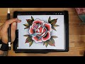 how to draw a rose tattoo step by step by an Award Winning Tattooist