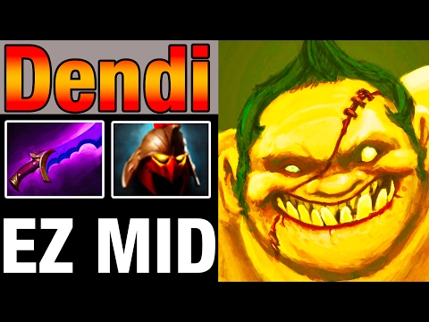 Dendi Pudge - Helm of Dominator and Shadow Blade - Perfect Build - Dota 2