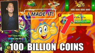 I REACHED 100,000,000,000 COINS IN 8 BALL POOL ON LONDON TABLE..(history made no hack)