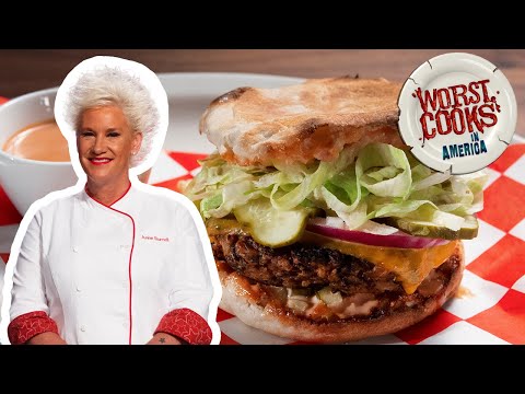 Anne Burrell's Mushroom and Black Bean Burger | Worst Cooks in America | Food Network