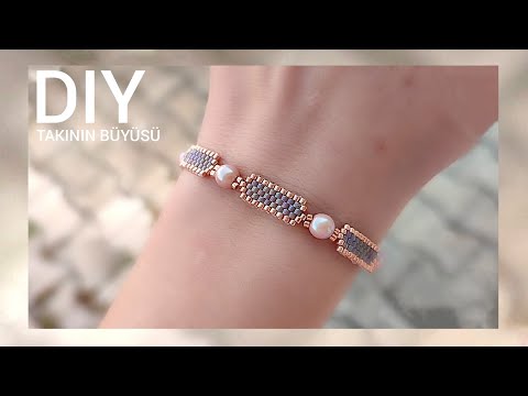 Tuğla tekniği ile bileklik yapımı. Miyuki bracelet with Brick Stitch EASY technique for beginners