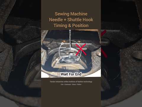 Sewing machine shuttle hook and needle timing & position #sewing #stitch #viralshorts  #shorts