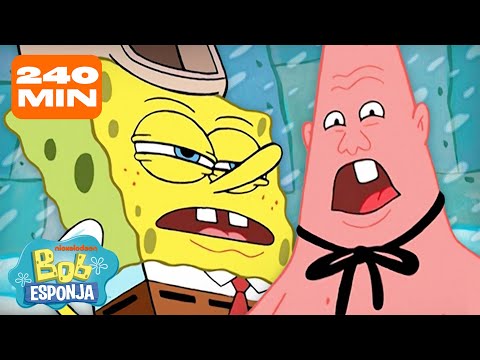 Bob Esponja | 240 MINUTOS de las escenas más graciosas de Bob Esponja 😂 | Español