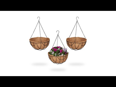 Suspension pour plantes en lot de 3 Noir - Marron - Métal - Fibres naturelles - 31 x 50 x 31 cm