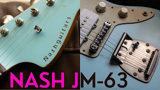 Video thumbnail for Quick demo of our Nash JM-63 electric guitar in Sonic Blue finish with light aging. by Austin Guitar House