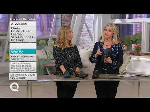 Clarks Unstructured Leather Slip-on Shoes - Un.Loop on QVC