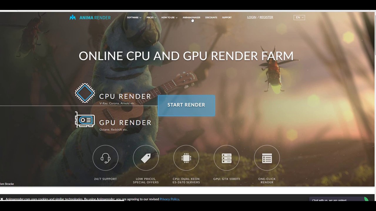 One-click render with AnimaRender farm