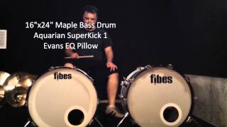 Video thumbnail for Aquarian SuperKick 1 vs. 2 ** and ** 14x22 vs. 16x22 Bass Drums by SgtThump