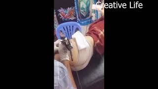 Khi con gái đi xăm hình phải bật JAV để giảm đau | Girl tattoo