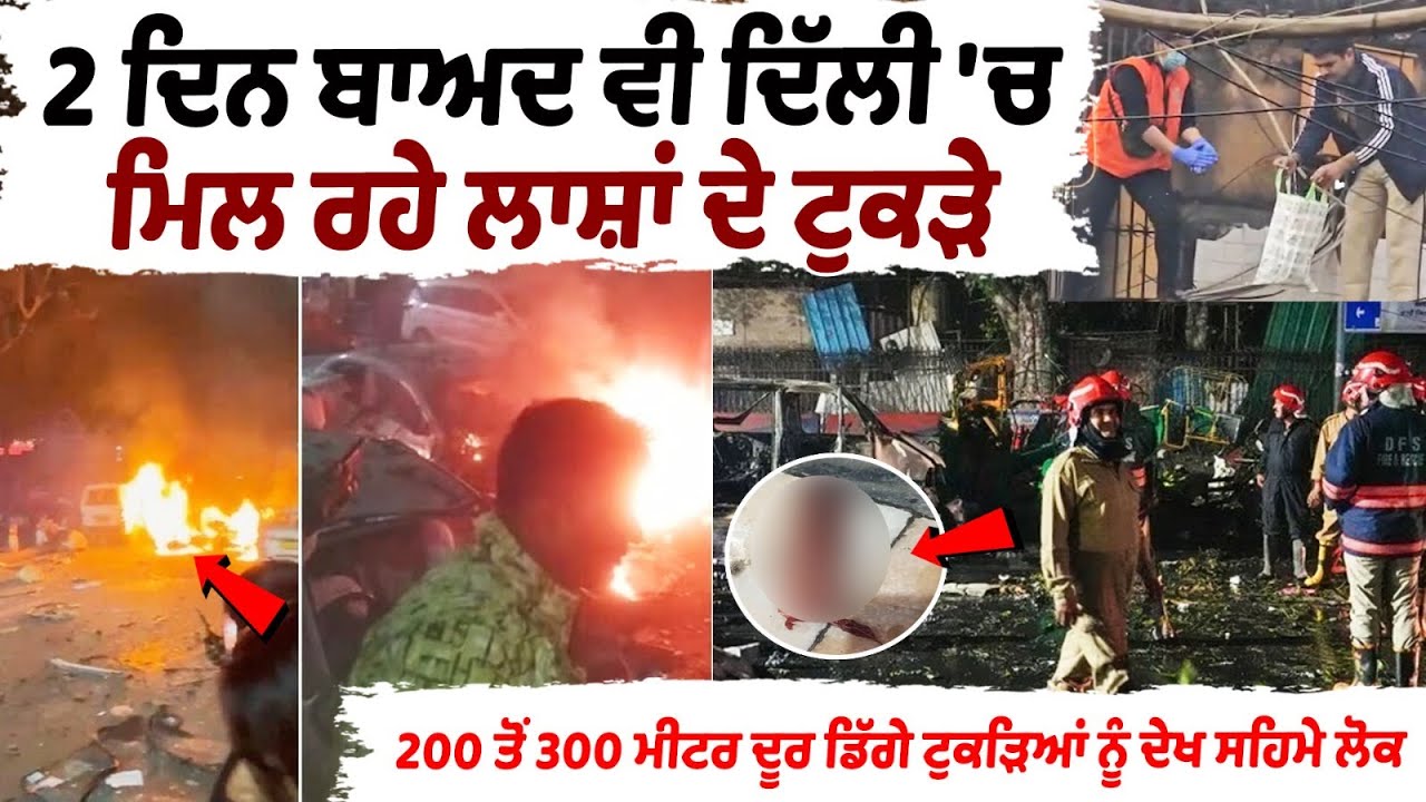 Delhi Blast News Update: Even after 2 days, body parts are still being found in Delhi, scattered 200 to 300 meters away.