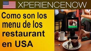 Como son los Menu de los restaurant en USA