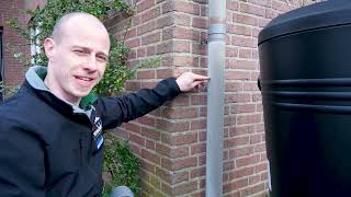 Installatie regenton en overloopslang