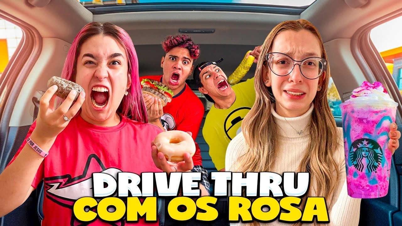 PEDINDO E COMENDO TUDO QUE A PESSOA DA FRENTE PEDIU NO DRIVE THRU COM EMILLY VICK E OS ROSA