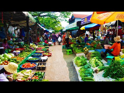 Amazing Street Food Tour in Cambodia Countryside and City - Oudong Market and City Market