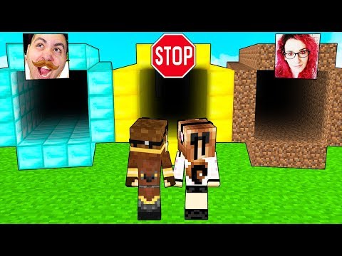 TUNNEL DI DIAMANTE contro TUNNEL DI ORO contro TUNNEL DI TERRA su MINECRAFT!