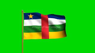 Central Africa Republic National Flag | World Countries | Green Screen Flag | Royalty Free Footages