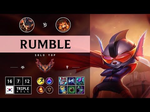 Rumble Top vs Gnar: Triple Kill, Unstoppable - KR Grandmaster Patch 14.15