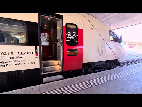 THE FIRST MODERNISED SBB ICN TRAIN! BRAND NEW DOORS CLOSING AND DEPARTURE at Basel SBB Station!