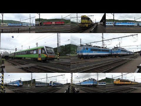 Trains at Ústí n.L.západ🇨🇿 with Br 628, ČD 162 & 362, Regiojet 162, Rh740, ČD cabcar and more