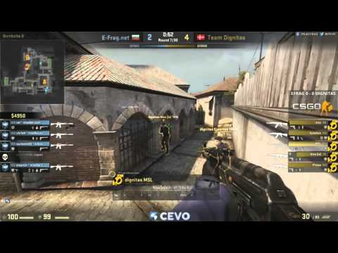 E-Frag Crazy Retake vs Dignitas (2 HS THROUGH SMOKE)