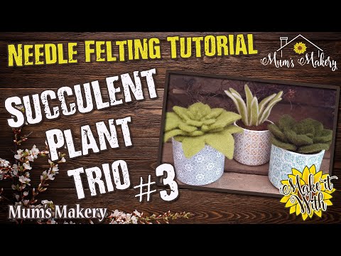 Make a Needle Felted Plant Trio - Succulent #3 - Full Tutorial