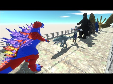 GOJIRA DONOR Terror GOD VS GHIDORAH & ALL GODZILLA LAVA DEATH FALL - Animal Revolt Battle Simulator