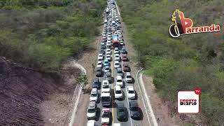 Congestionamiento del tránsito de regreso de Semana Santa 2019 entre Azua y cruce de Ocoa