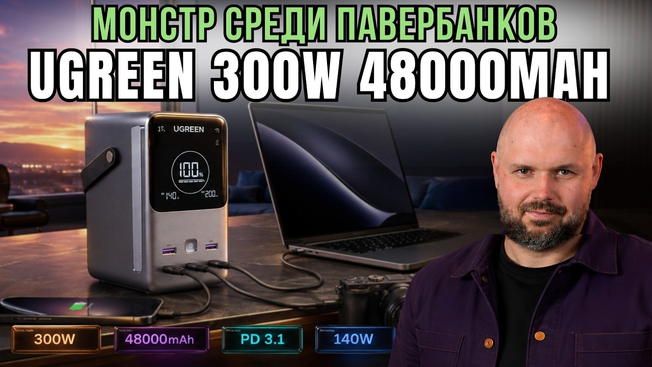 ПАВЕРБАНК UGREEN 300W С ОГРОМНОЙ ЁМКОСТЬЮ 48000MAH - ЭТО УЖЕ ПОЧТИ ЗАРЯДНАЯ СТАНЦИЯ! Ч?