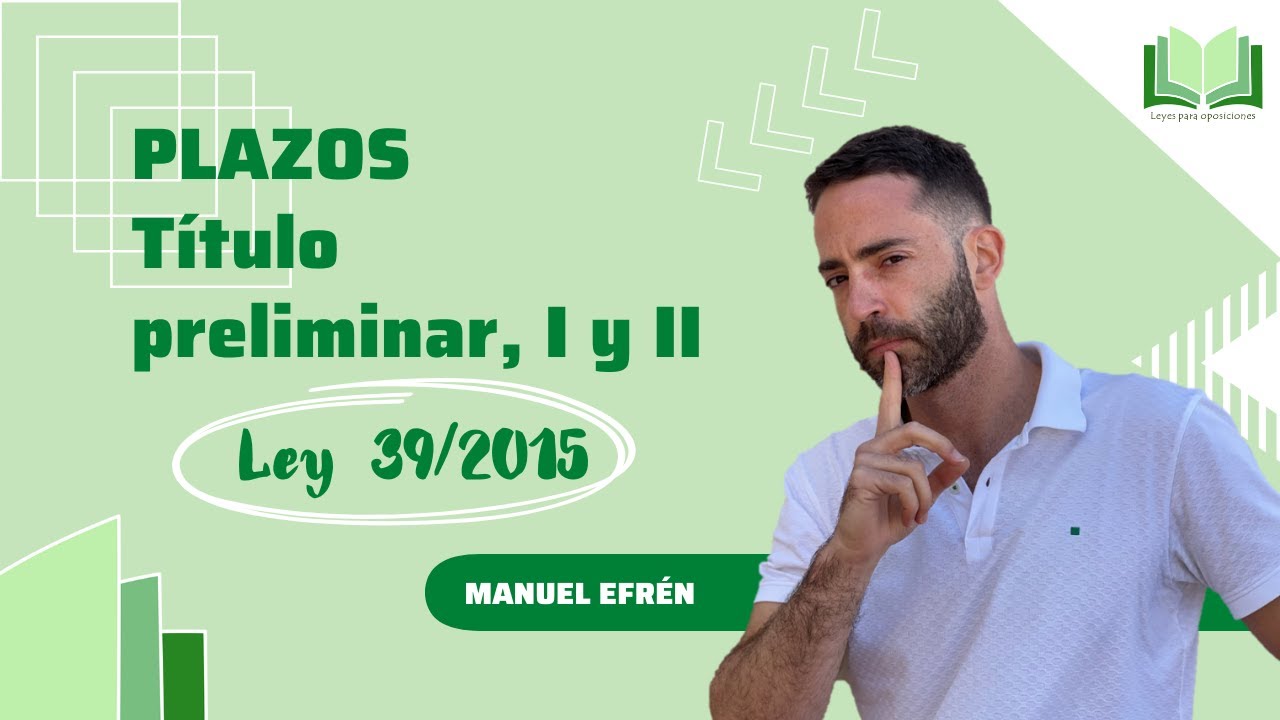Resumen Plazos Ley 39/2015 - procedimiento administrativo - Titulo preliminar, I y II