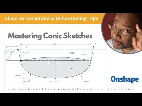 Onshape CAD Modeling | How-to Fully Dimension and Constrain Conic Sketches - No More Blue Entities!