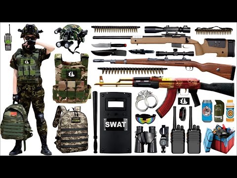 Unboxing mystery toy box, 98K sniper rifle, MP7 submachine gun, AK47, M4 carbine, toy gun unboxing