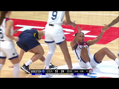 Laney RUN OVER By Bosnian Player | USA Basketball, Women's World Cup 2022