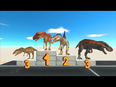 Dinosaur race to eat pig - Animal Revolt Battle Simulator