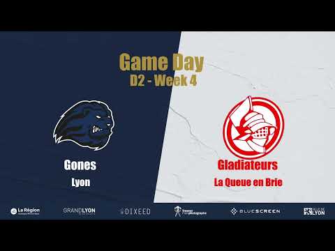 🏈 FFFA D2 - J4 - Gones de Lyon VS Gladiateurs de La Queue-en-Brie