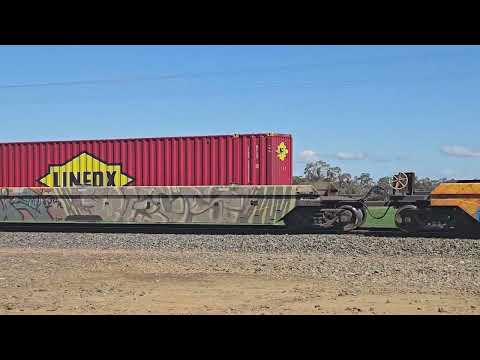 3XM4 PN Steelie + intermodal, Spencer Jnc SA to Melbourne VIC, 1200, 18/9/24, Nuggety Hill VIC