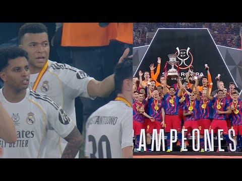 Barcelona Trophy Celebration & All Awards, Mbappé angrily left Before Super Cup Trophy Celebration 