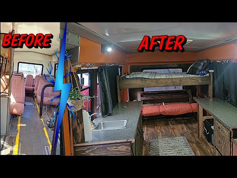 DIY Shuttle Bus Camper Conversion Build | Full Tour
