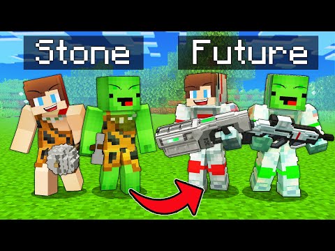 JJ and Mikey from STONE to FUTURE - Minecraft (Maizen)